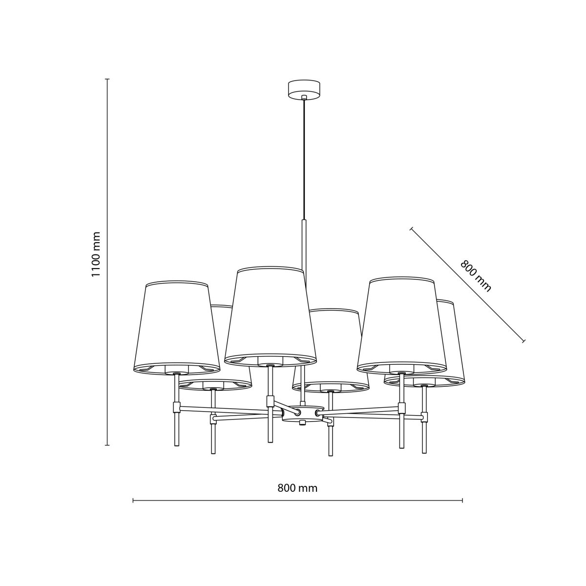 Lampa wisząca TK-Lighting ELIZABETH TKL11167 kolor - sabia - beżowy styl Klasyczny