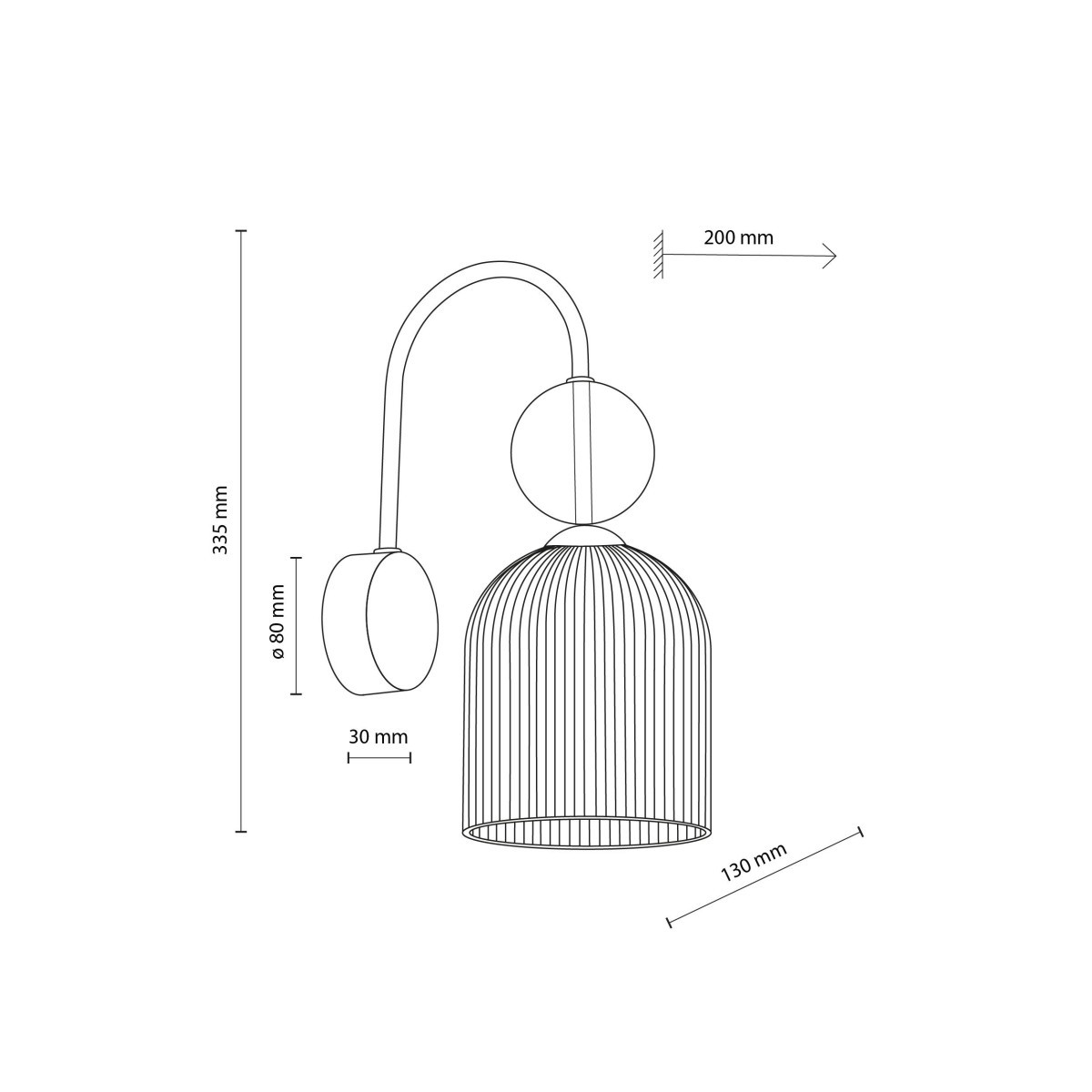Kinkiet TK-Lighting SOPHIA TKL11140  Lampa ścienna kolor - czarny - koniak styl Glamour