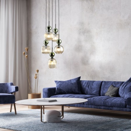 Lampa wisząca TK-Lighting SOPHIA TKL11149  Lampa sufitowa kolor - czarny - zielony styl Glamour