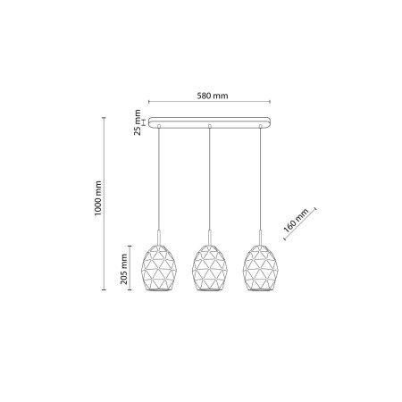 Lampa wisząca TK-Lighting EGANA TKL6998 kolor - szary styl Nowoczesny