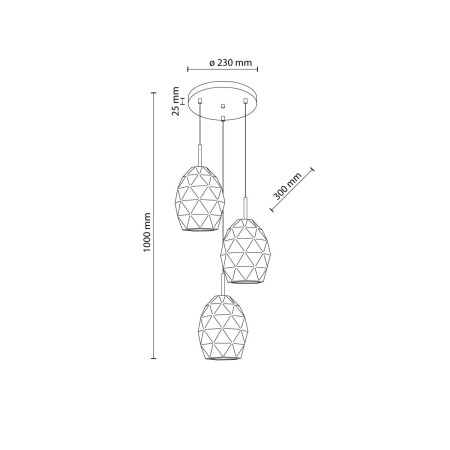 Lampa wisząca TK-Lighting EGANA TKL6999 kolor - szary styl Nowoczesny