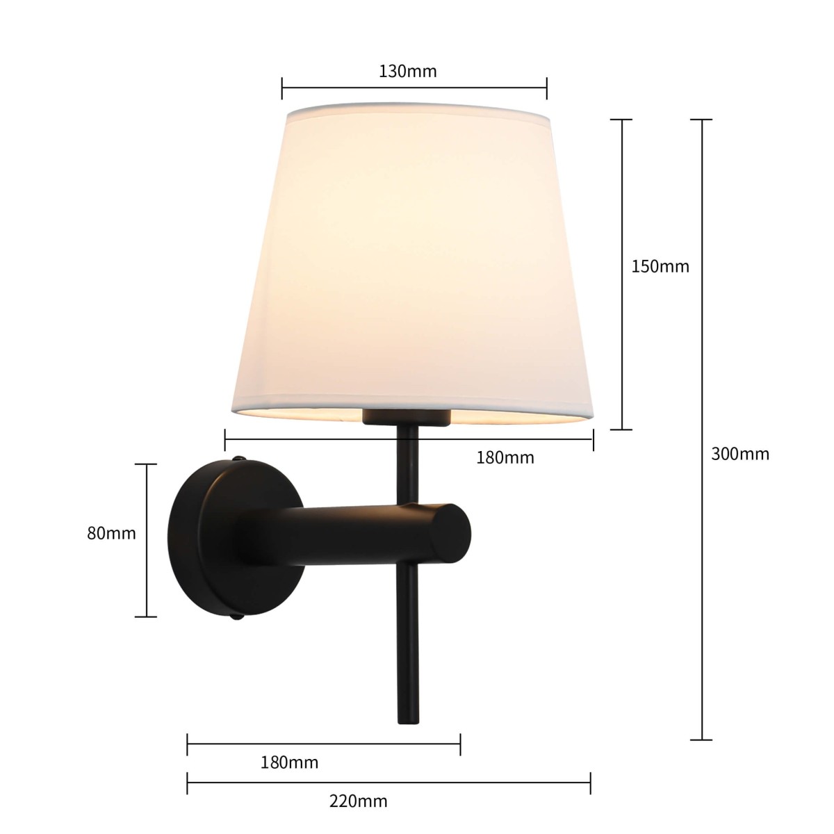 Light Prestige LP-1133/1W BK Kinkiet Tivoli czarny 1xE27