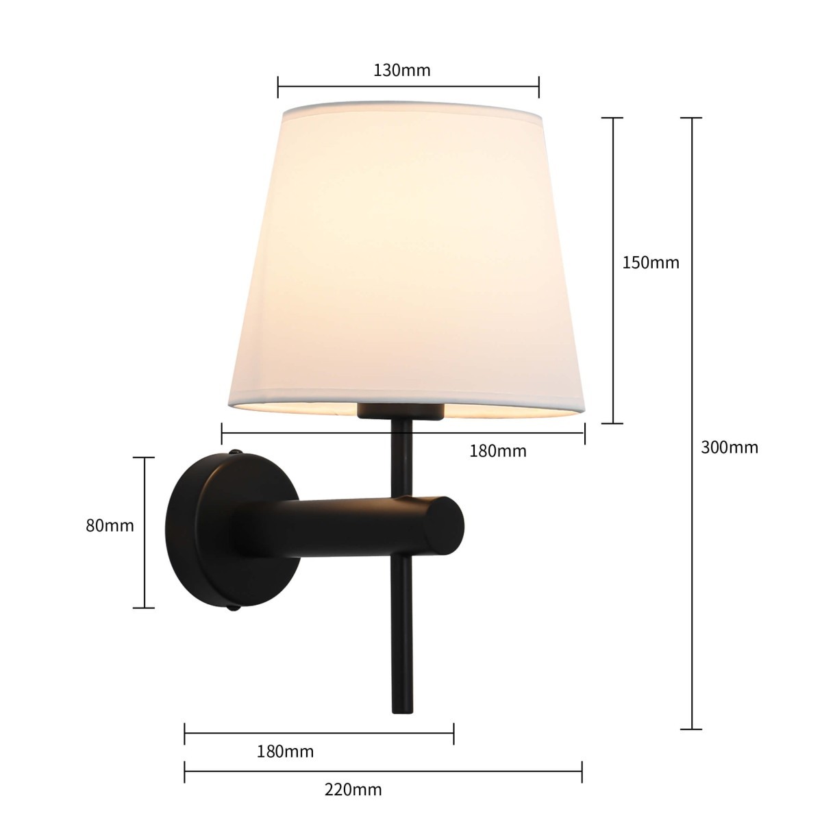 Light Prestige LP-1133/1W BK Kinkiet Tivoli czarny 1xE27