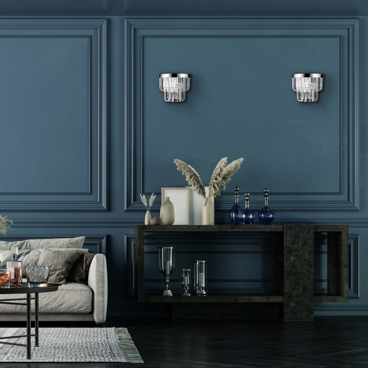 Light Prestige LP-2910/1W S CH Kinkiet Vetro srebrny 1xE14