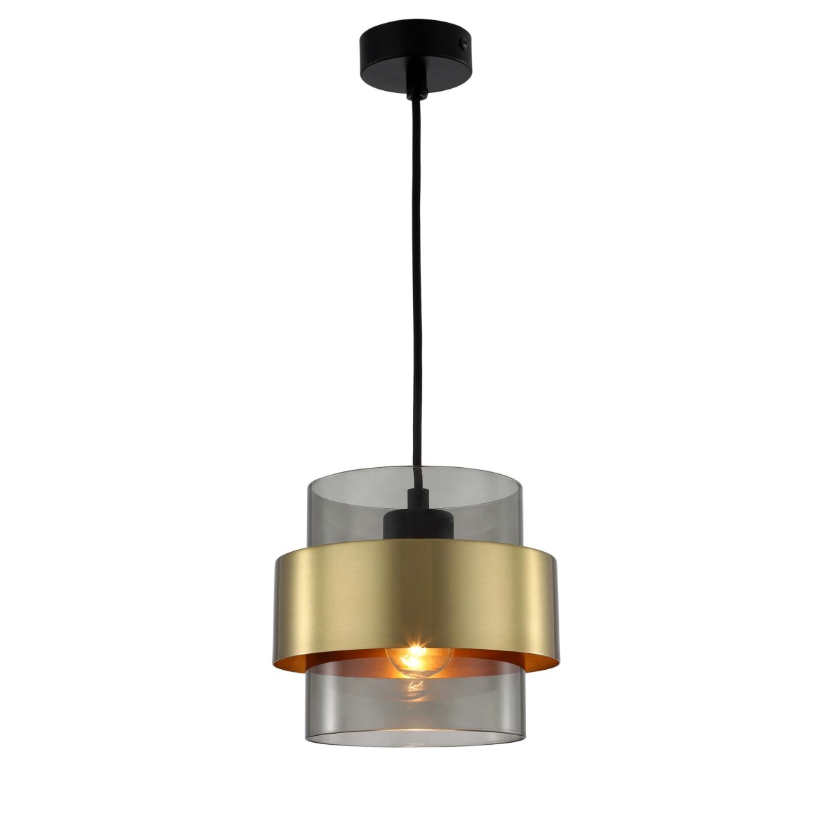 Light Prestige LP-866/1P SM/GD Lampa wisząca Miele dymna 1xE27