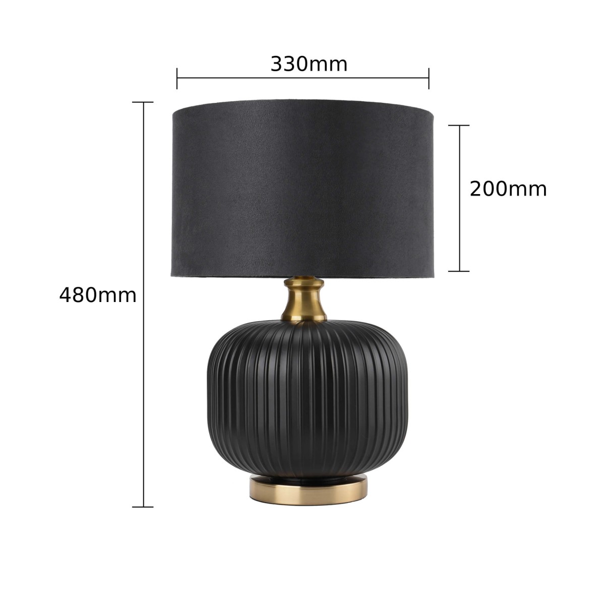 Light Prestige LP-1515/1T small black Lampa stołowa Tamiza 48 cm czarna 1xE27