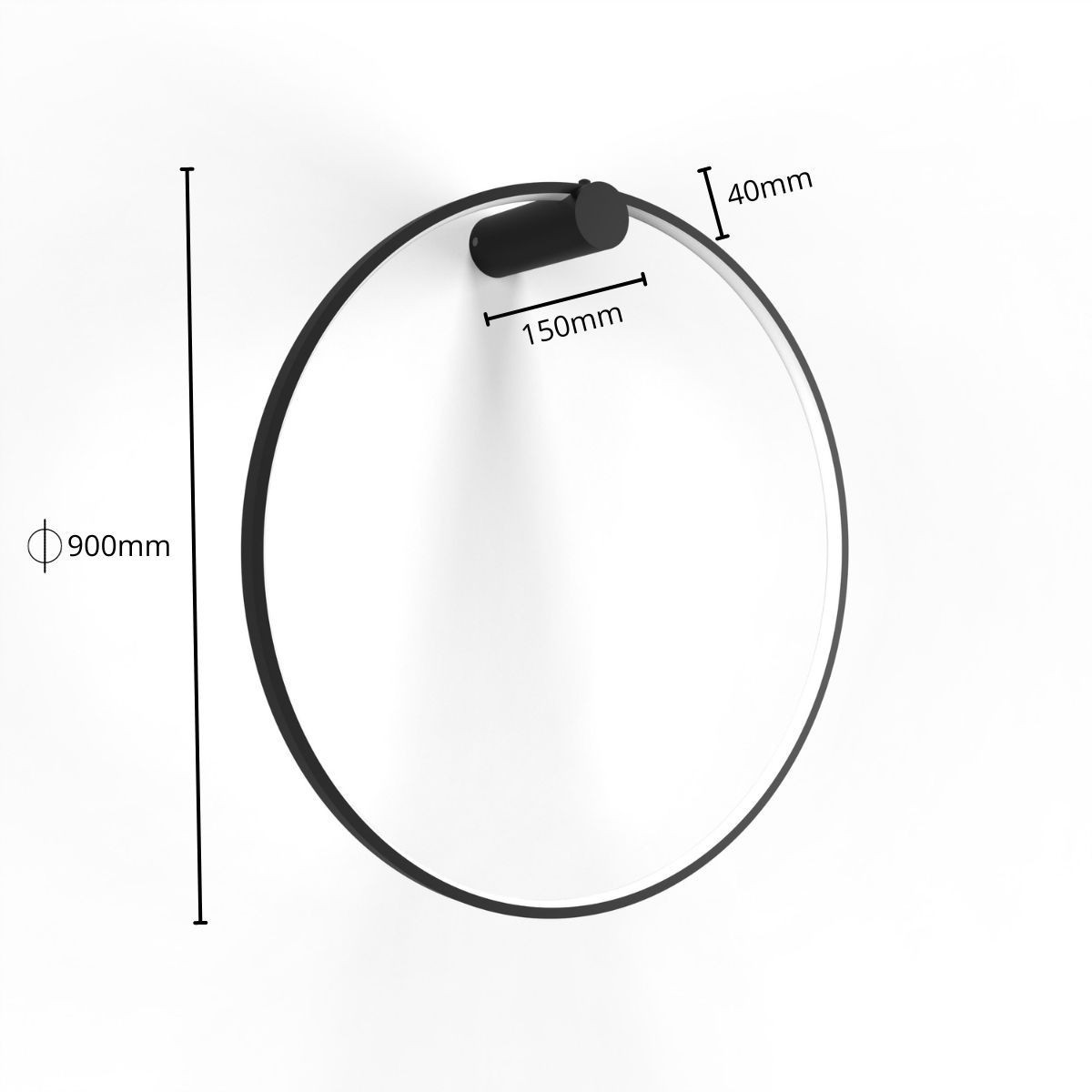 Light Prestige LP-999/1W L BK CCT Kinkiet Mirror L czarny IP44 LED CCT