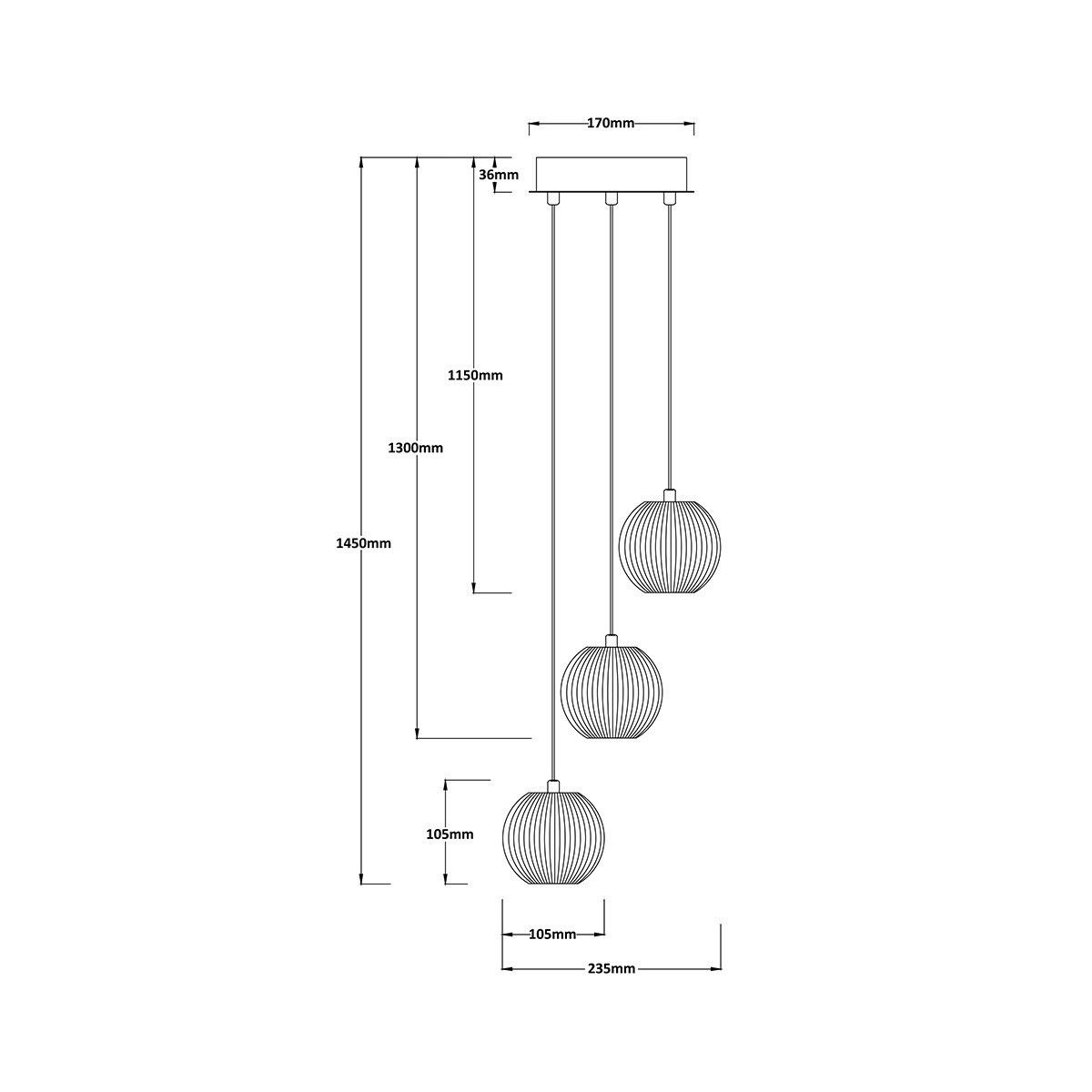 Light Prestige LP-3303/3P GD Lampa wisząca Brillant 3 złota LED CCT