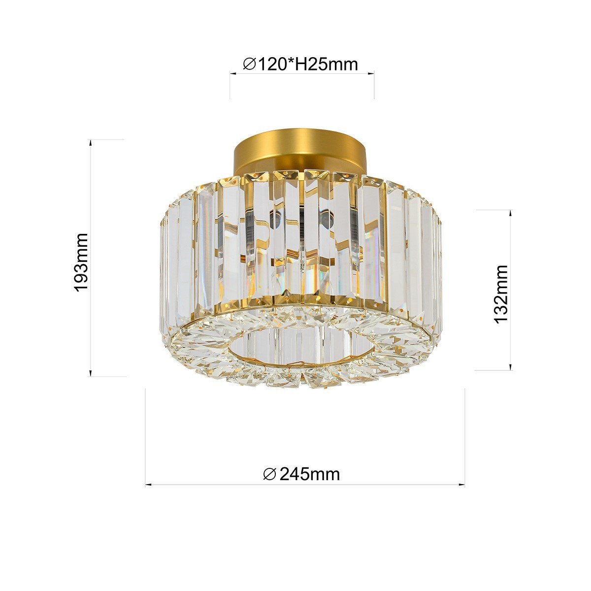 Light Prestige LP-2910/1C GD Plafon Vetro złoty 1xE27