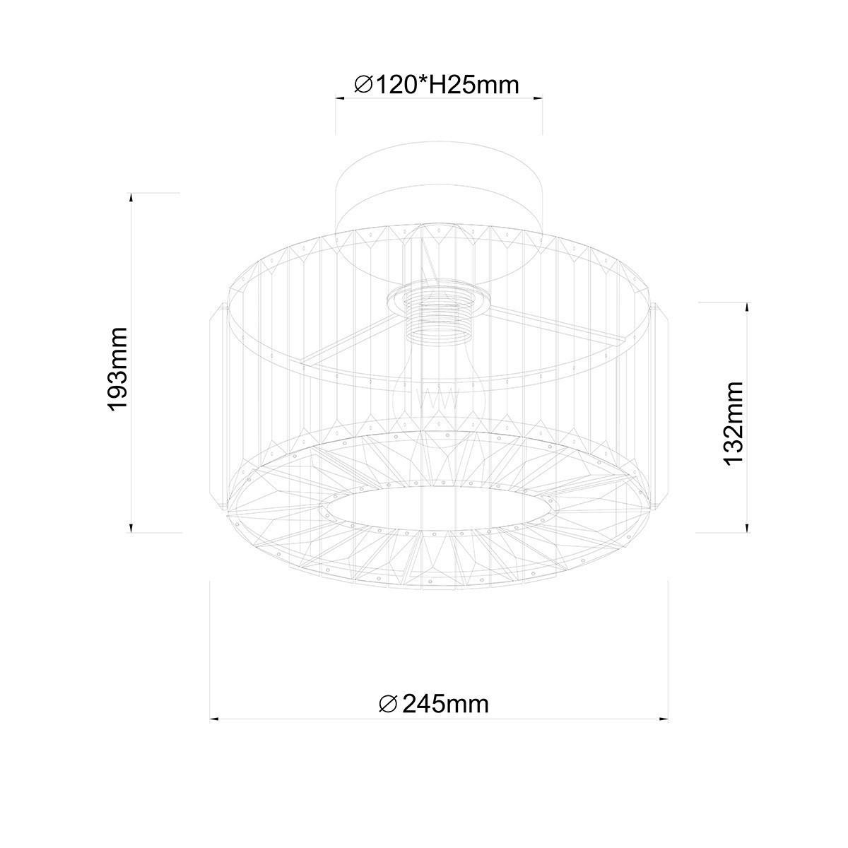 Light Prestige LP-2910/1C GD Plafon Vetro złoty 1xE27