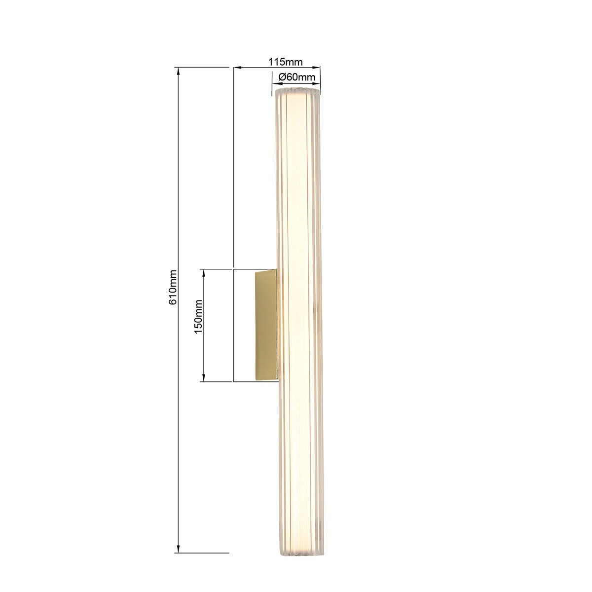 Light Prestige LP-0510/1W-61 GD Kinkiet Linea 61 cm złoty LED CCT
