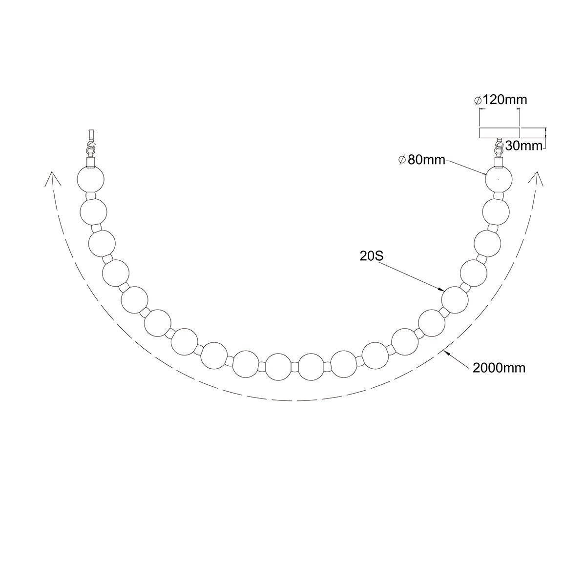 Light Prestige LP-002/2M CCT Lampa wisząca Dorado Rope 2 m złota LED CCT