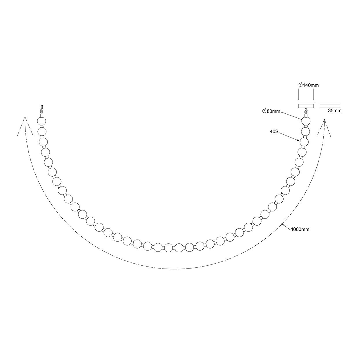 Light Prestige LP-002/4M CCT Lampa wisząca Dorado Rope 4 m złota LED CCT