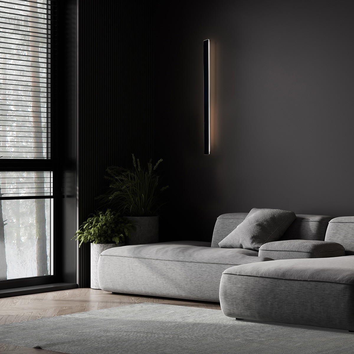 Light Prestige LP-789/1W 90 BK Kinkiet Bodo 90 cm czarny IP54 LED CCT