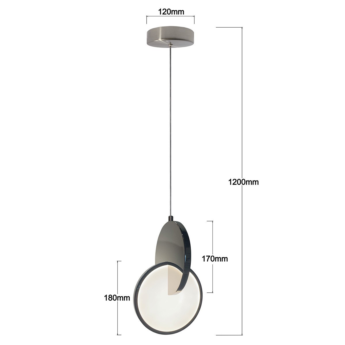 Light Prestige LP-1311/1P CH Lampa wisząca Circlo chrom LED CCT