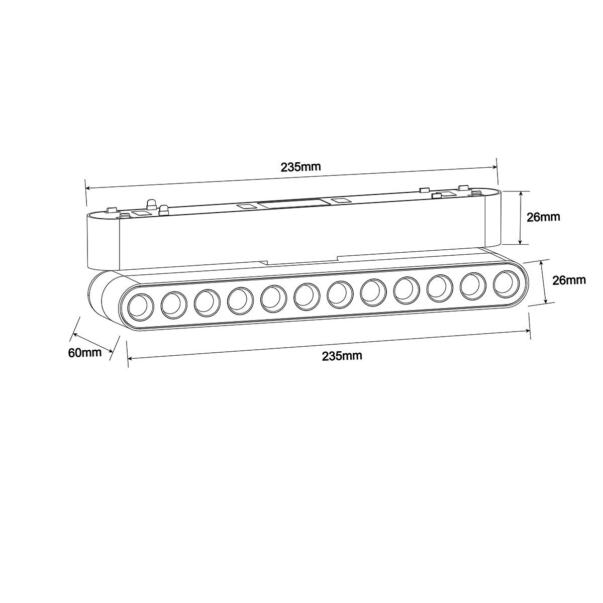 Light Prestige LP-616-MAG SLIM 12W 3WH Reflektor Magnetic Slim Blaze 12W LED 3000K biały