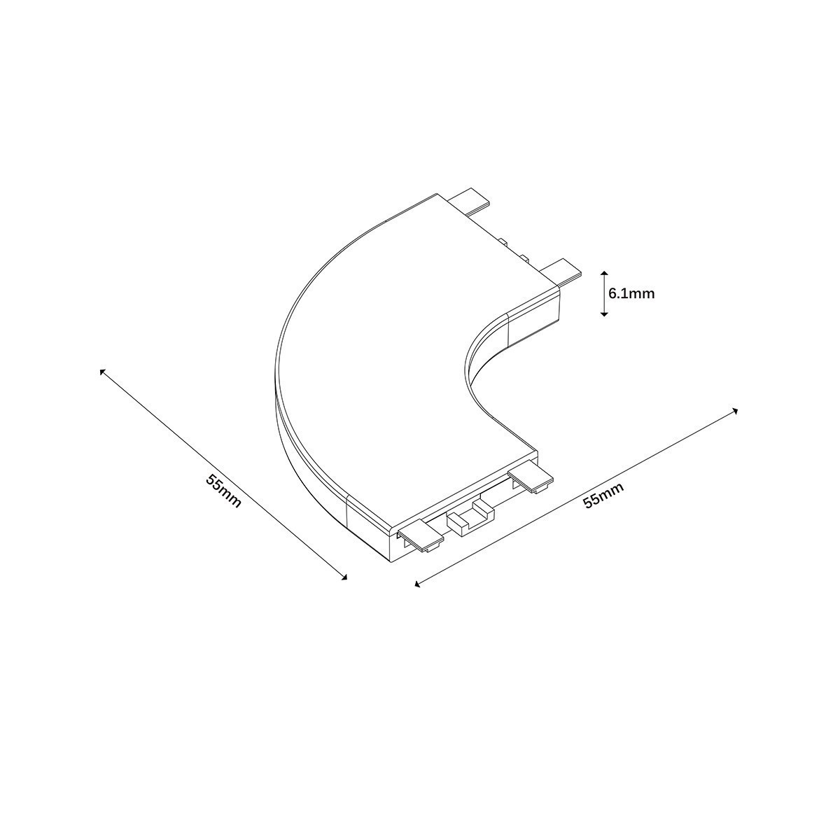 Light Prestige LP-656-MAG SLIM łącznik C SM BK Łącznik natynkowy C Magnetic Slim czarny