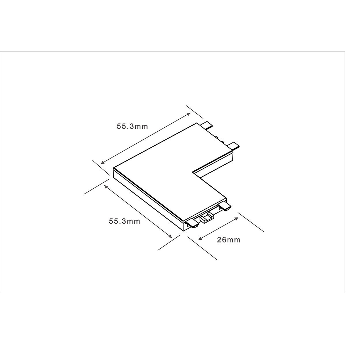 Light Prestige LP-656-MAG SLIM łącznik L SM WH Łącznik natynkowy L Magnetic Slim biały