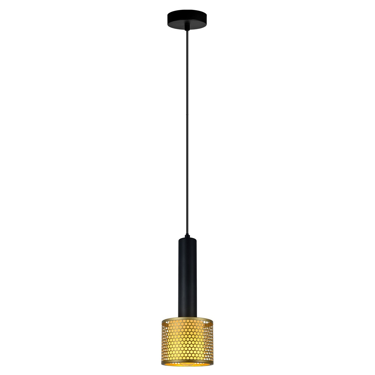 Light Prestige LP-0702/1P GD Lampa wisząca Amo złoto-czarna 1xE27