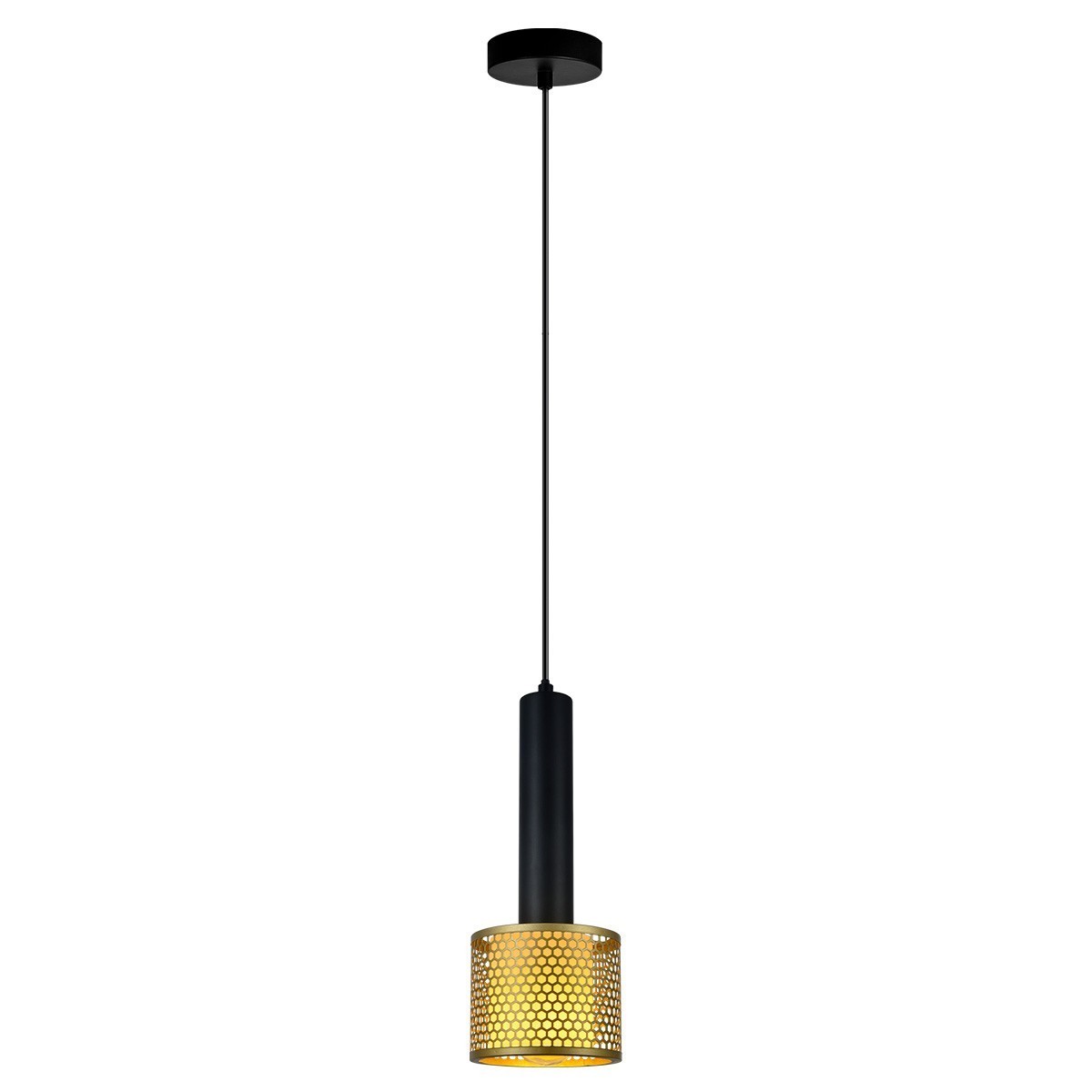 Light Prestige LP-0702/1P GD Lampa wisząca Amo złoto-czarna 1xE27
