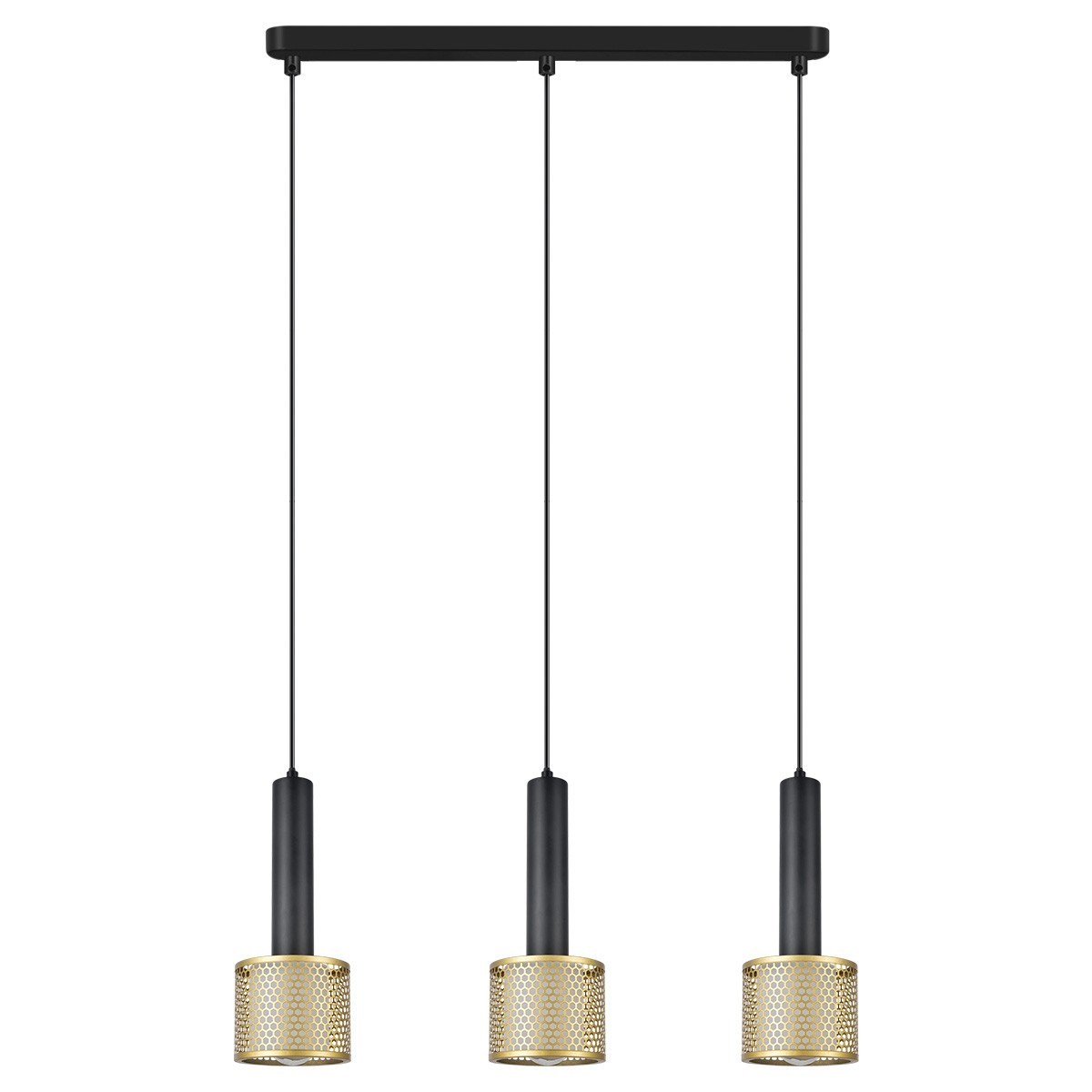 Light Prestige LP-0702/3L GD Lampa wisząca Amo czarno-złota 3xE27