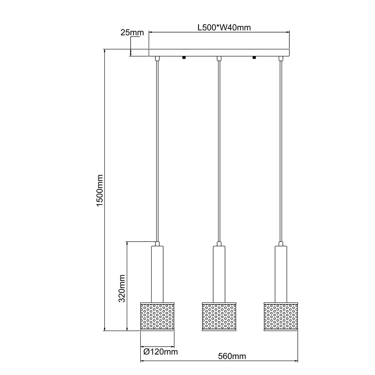 Light Prestige LP-0702/3L GD Lampa wisząca Amo czarno-złota 3xE27