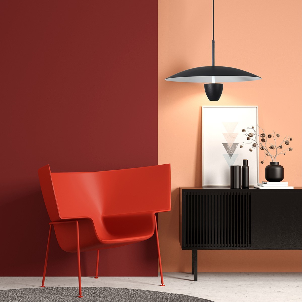 Light Prestige LP-0408/1P S BK Lampa wisząca Ufo S czarna LED CCT