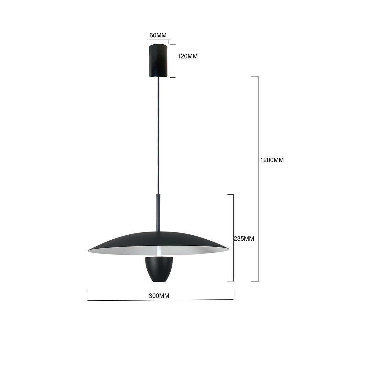 Light Prestige LP-0408/1P S BK Lampa wisząca Ufo S czarna LED CCT