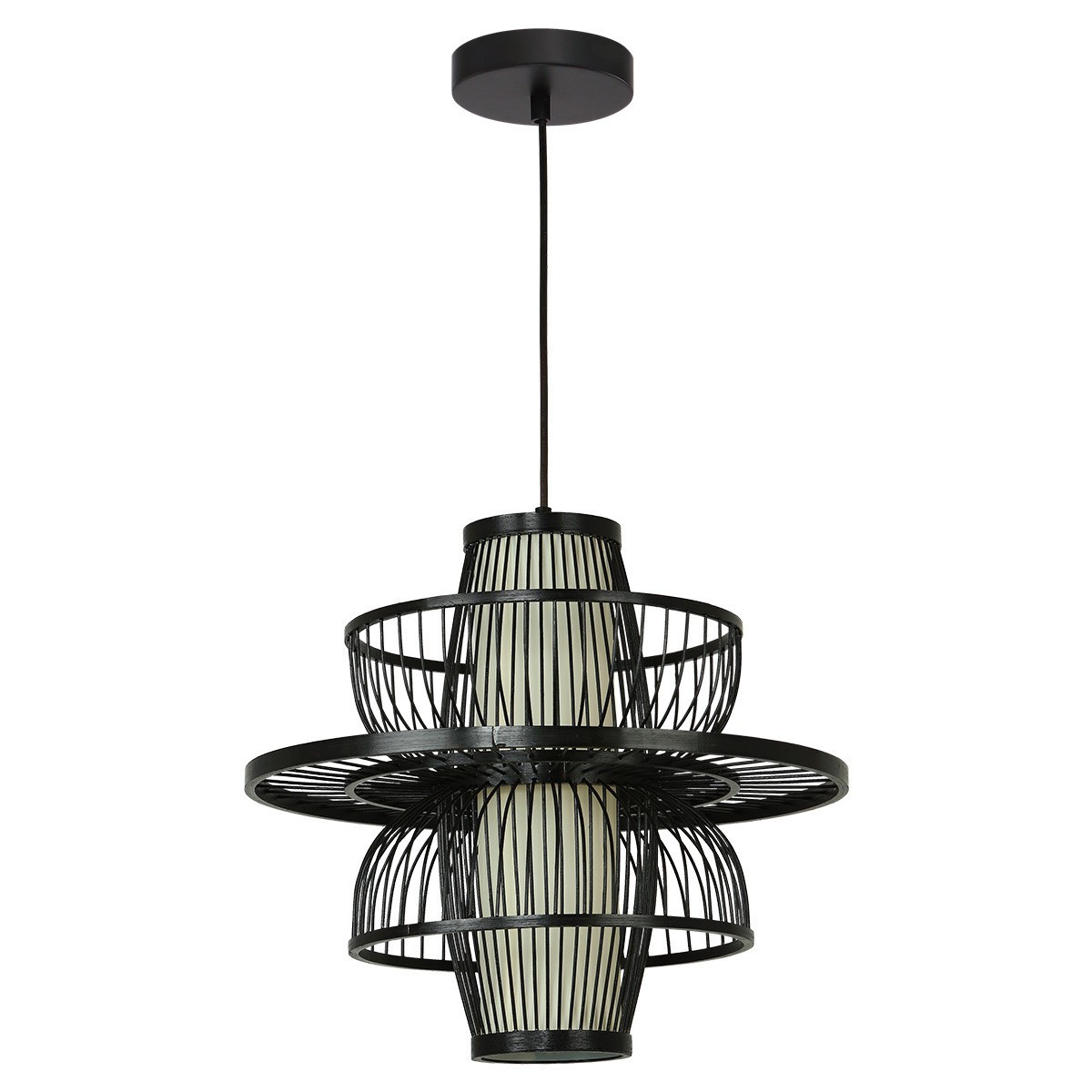 Light Prestige LP-3110/1P BK Rattanowa lampa wisząca Astra czarna 1xE27