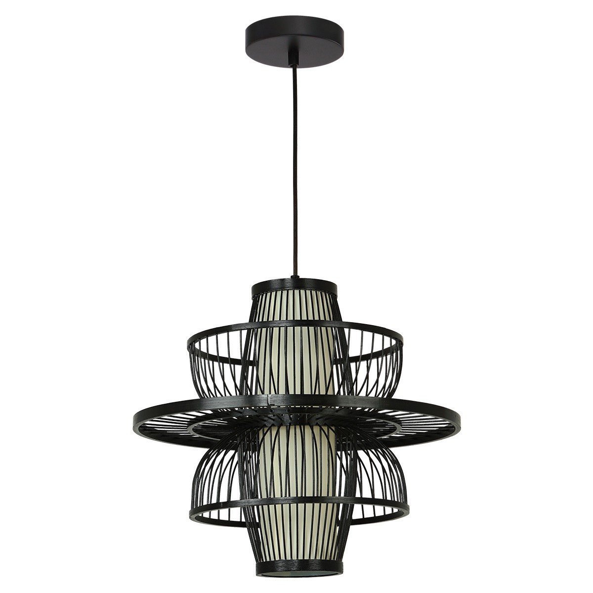 Light Prestige LP-3110/1P BK Rattanowa lampa wisząca Astra czarna 1xE27