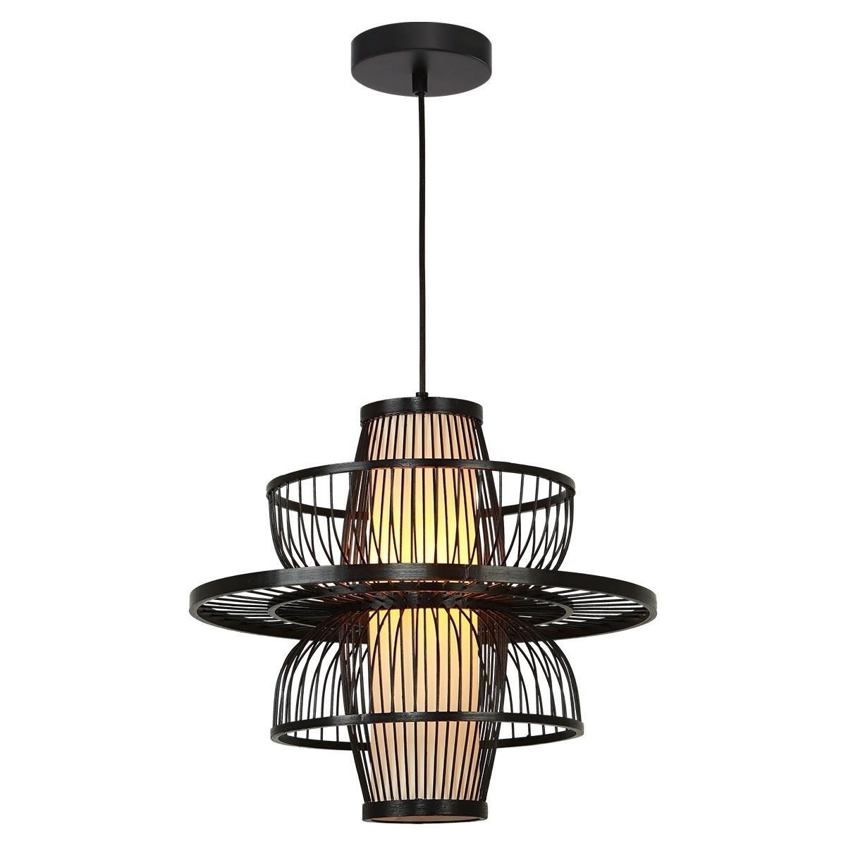Light Prestige LP-3110/1P BK Rattanowa lampa wisząca Astra czarna 1xE27