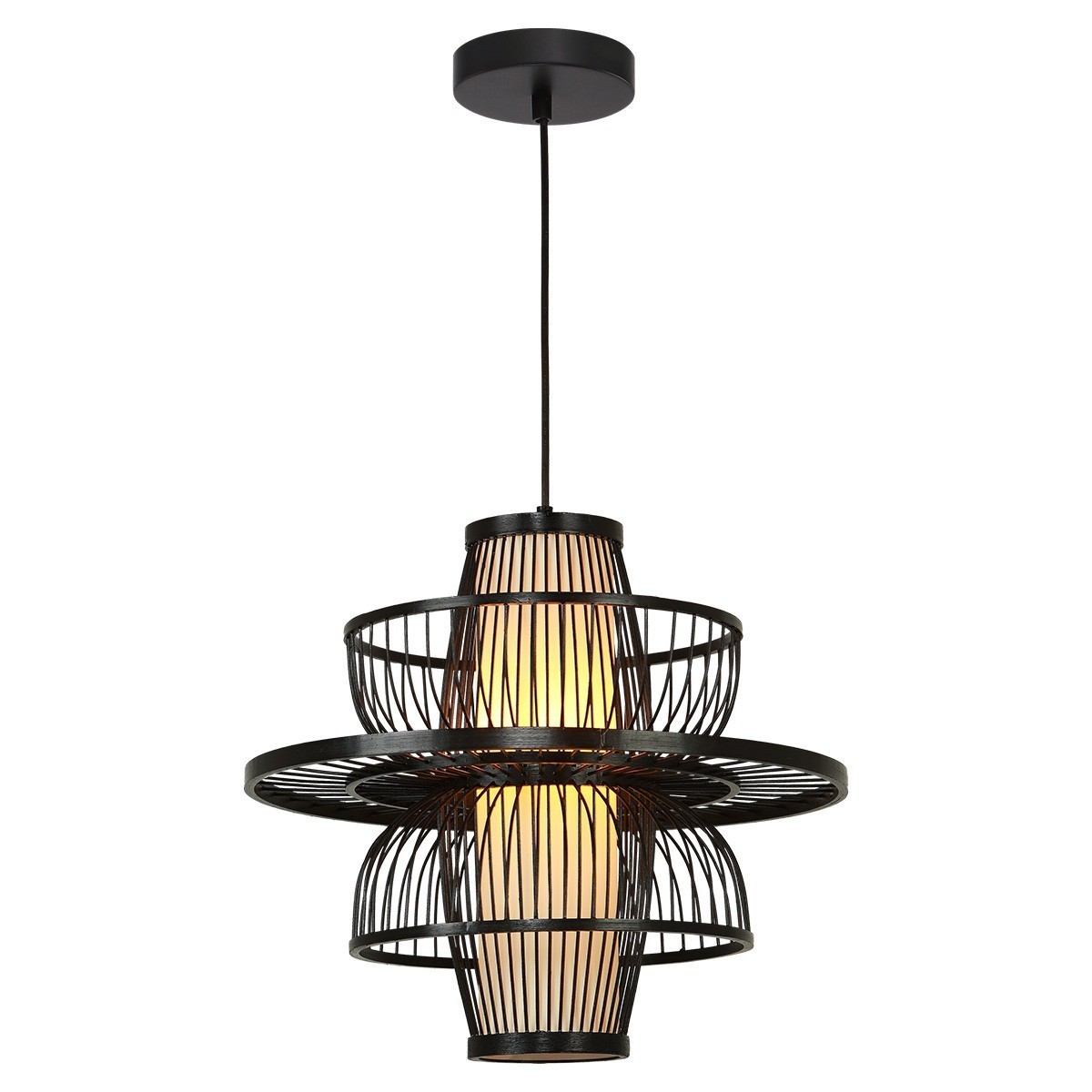 Light Prestige LP-3110/1P BK Rattanowa lampa wisząca Astra czarna 1xE27