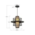 Light Prestige LP-3110/1P BK Rattanowa lampa wisząca Astra czarna 1xE27