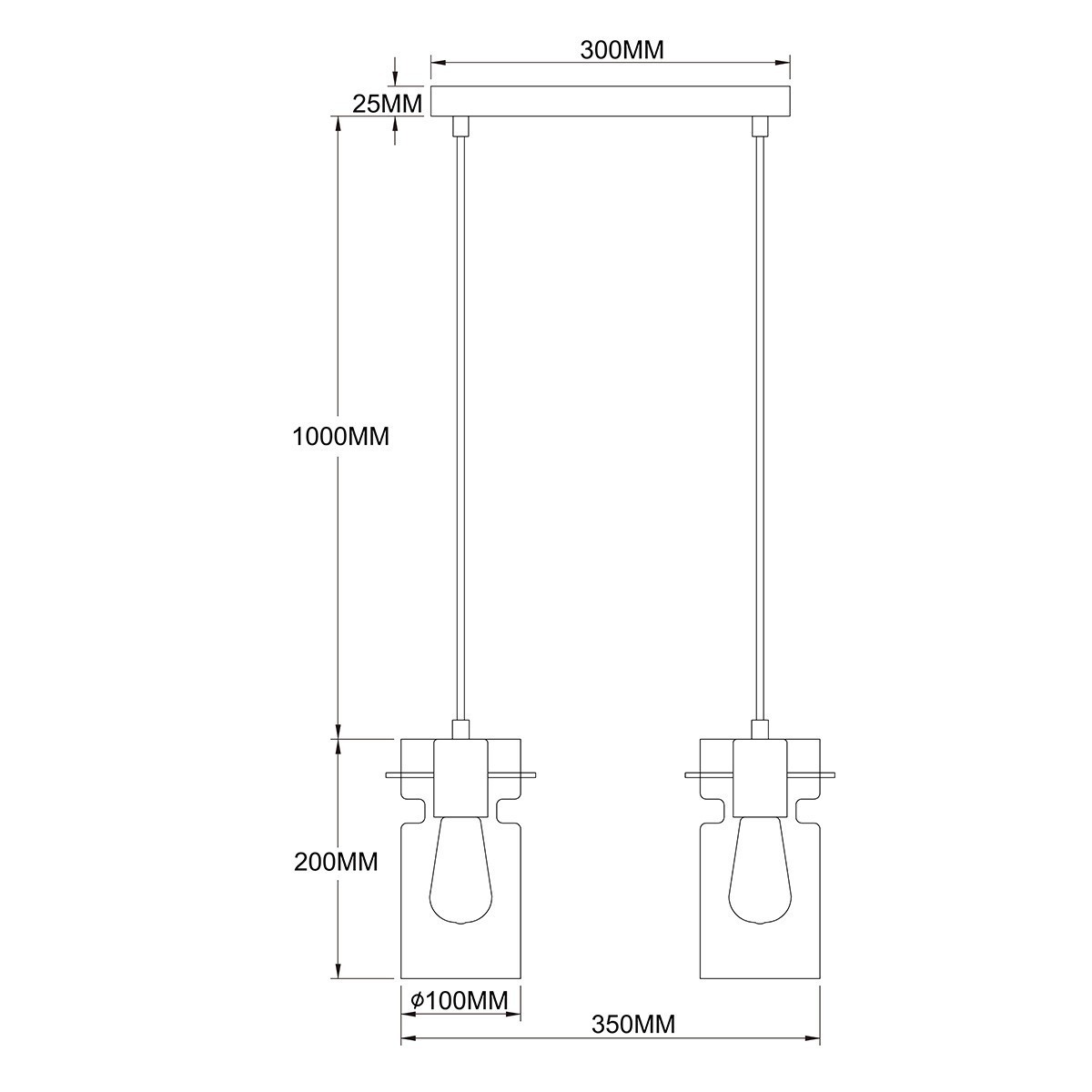 Light Prestige LP-2811/2L AM Podwójna lampa wisząca Nivio dymna 2xE27