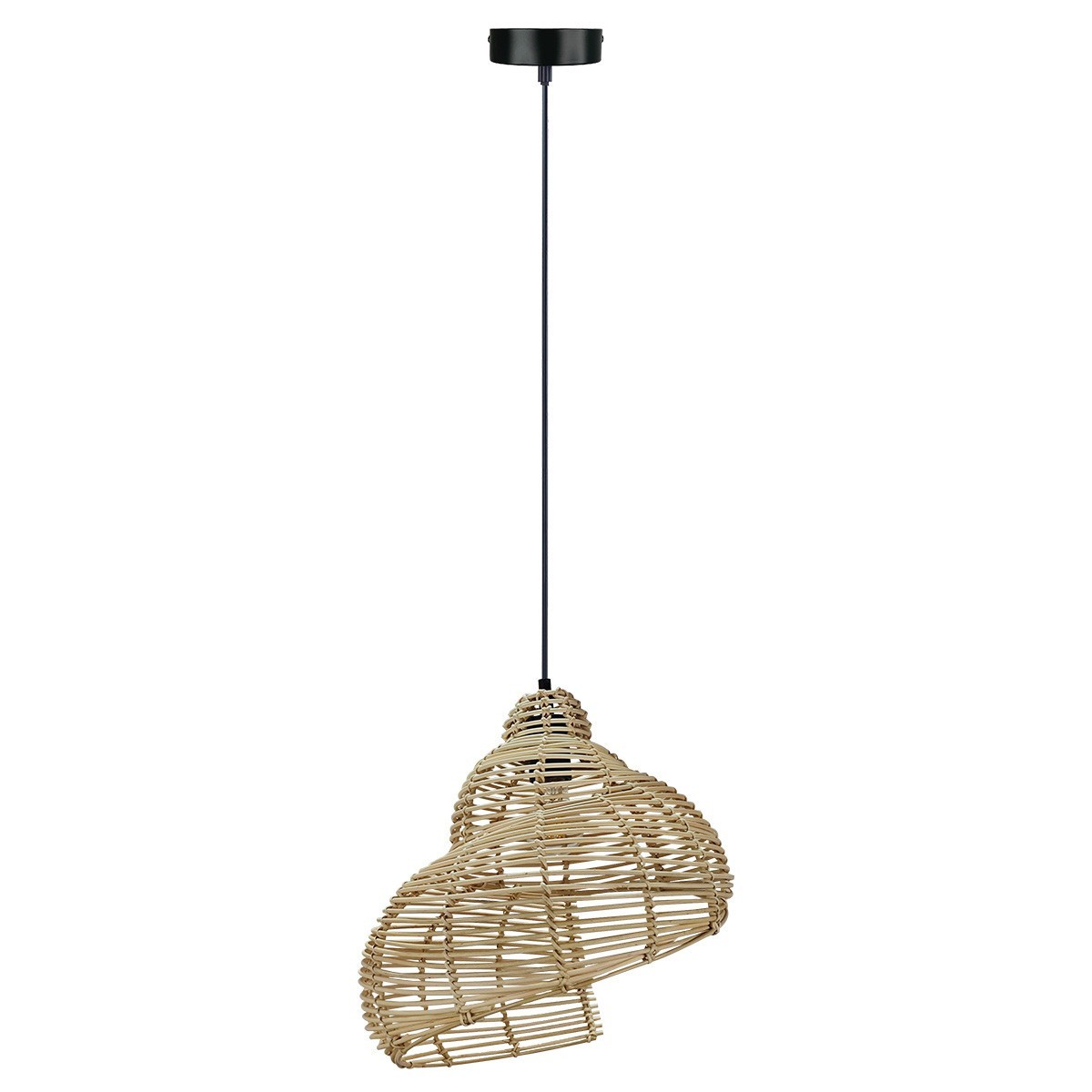 Light Prestige LP-1806/1P 40cm Rattanowa lampa wisząca Shella 40 cm jasne drewno 1xE27