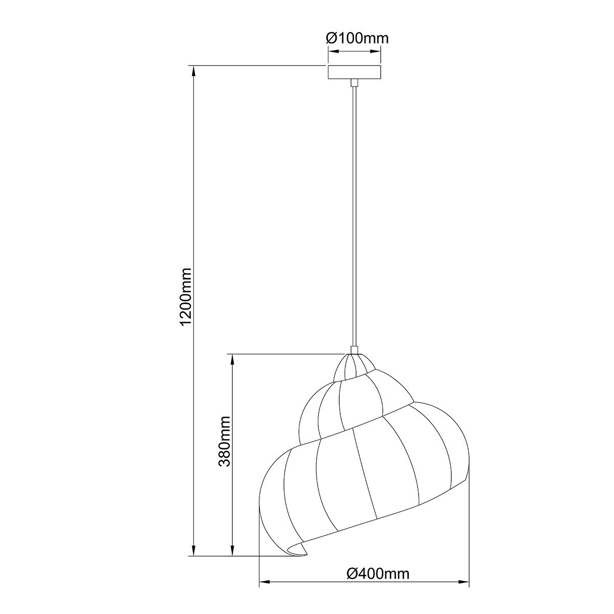 Light Prestige LP-1806/1P 40cm Rattanowa lampa wisząca Shella 40 cm jasne drewno 1xE27
