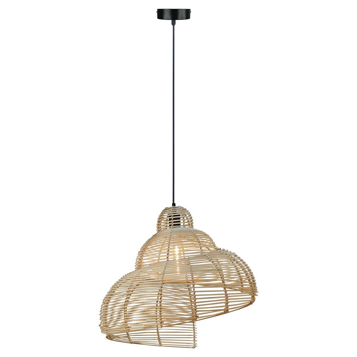 Light Prestige LP-1806/1P 60cm Rattanowa lampa wisząca Shella 60 cm jasne drewno 1xE27