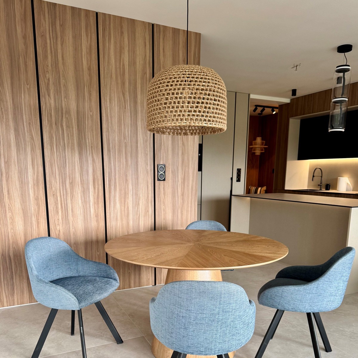 Light Prestige LP-2025/1P 50 cm Rattanowa lampa wisząca Kanso 50 cm jasne drewno 1xE27