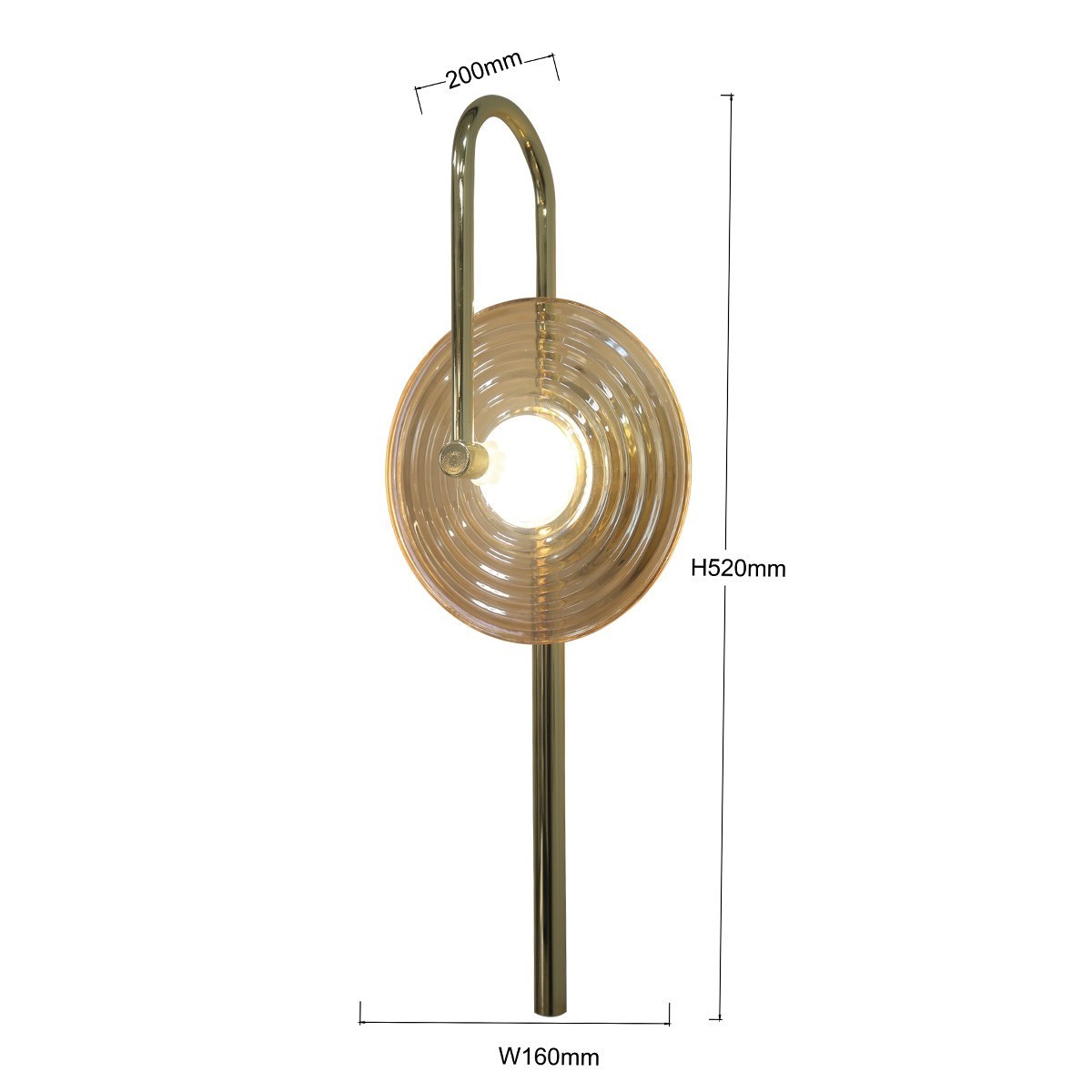 Light Prestige LP-0301/1W AM Kinkiet Plato bursztynowy LED CCT