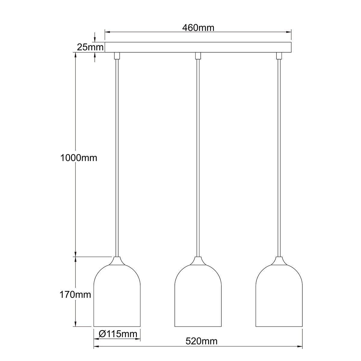 Light Prestige LP-0110/3L GD Metalowa lampa wisząca Nilo złota 3xGU10