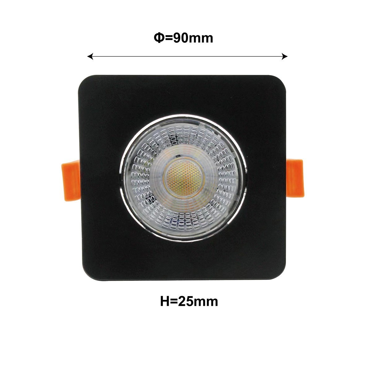 Light Prestige LP-1506/1RS BK Square Ruchome kwadratowe oczko podtynkowe Plus czarne LED CCT