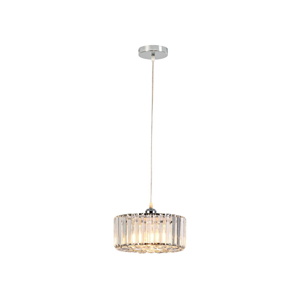 Light Prestige LP-2910/1P CH round Okrągła lampa wisząca Vetro chrom 1xE27