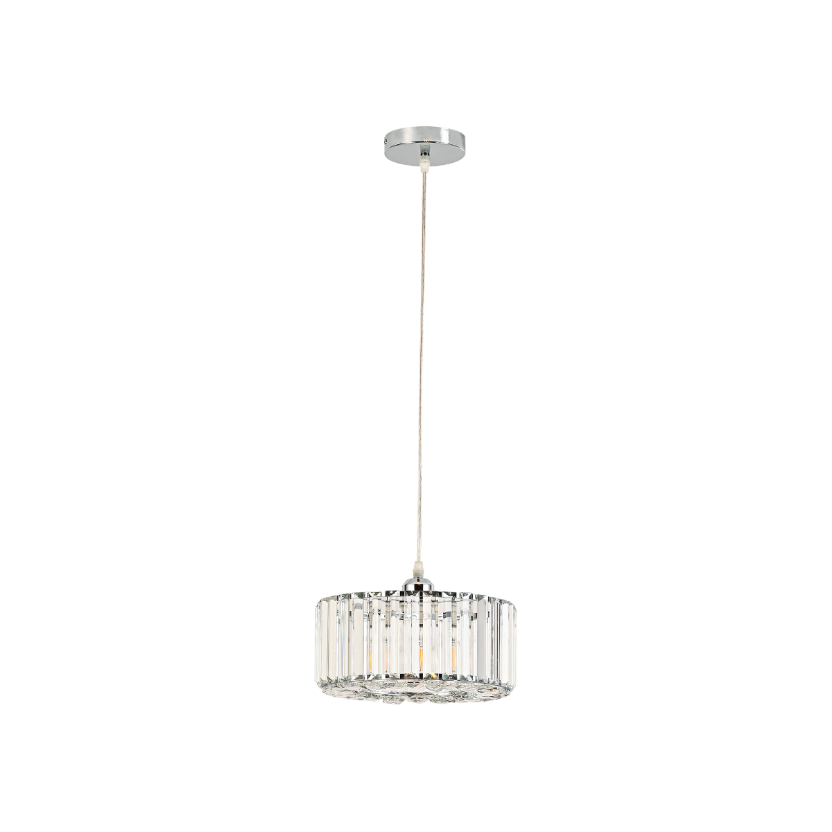 Light Prestige LP-2910/1P CH round Okrągła lampa wisząca Vetro chrom 1xE27