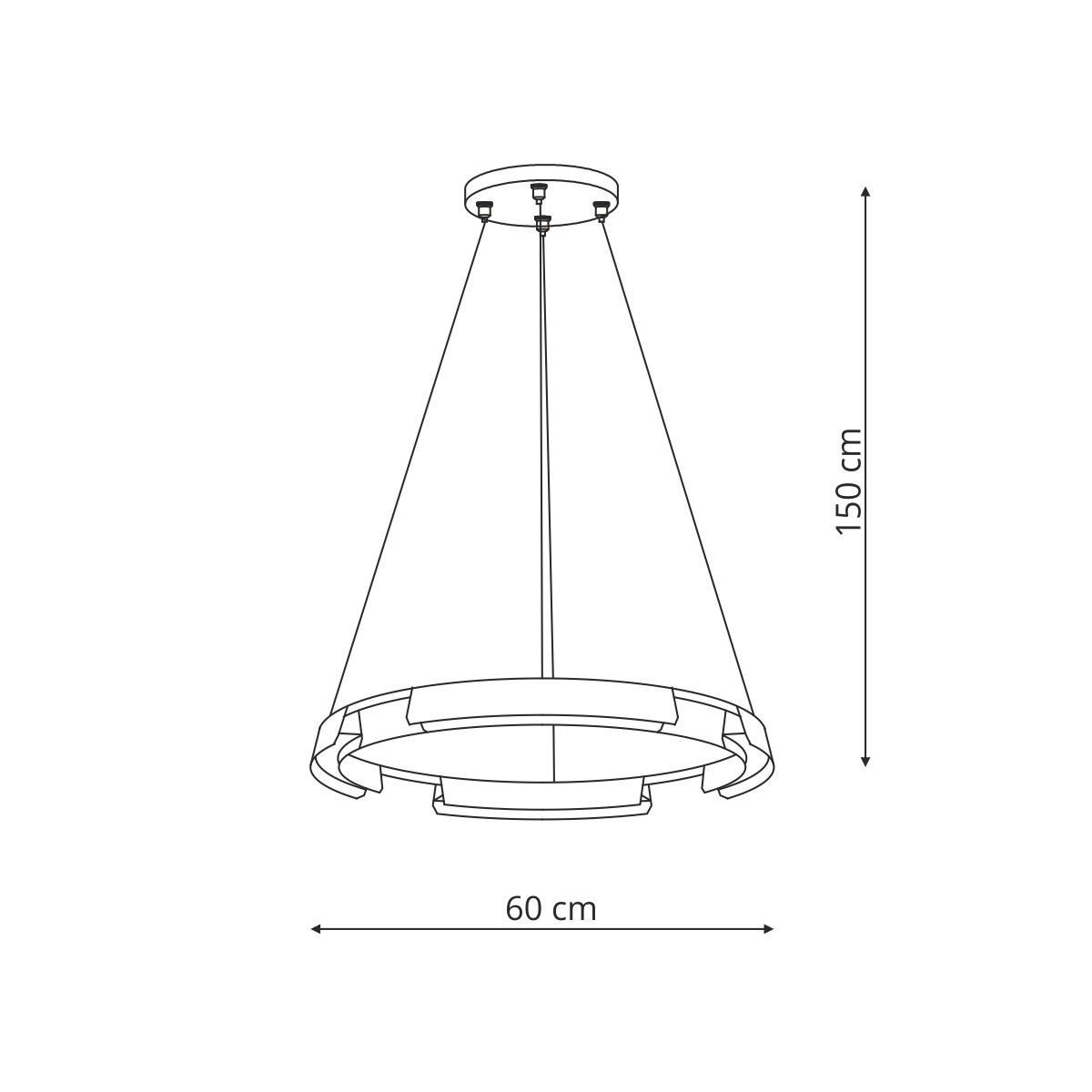 Light Prestige LP-9786/1P 60cm BK Lampa wisząca Tura 60 cm czarna LED CCT