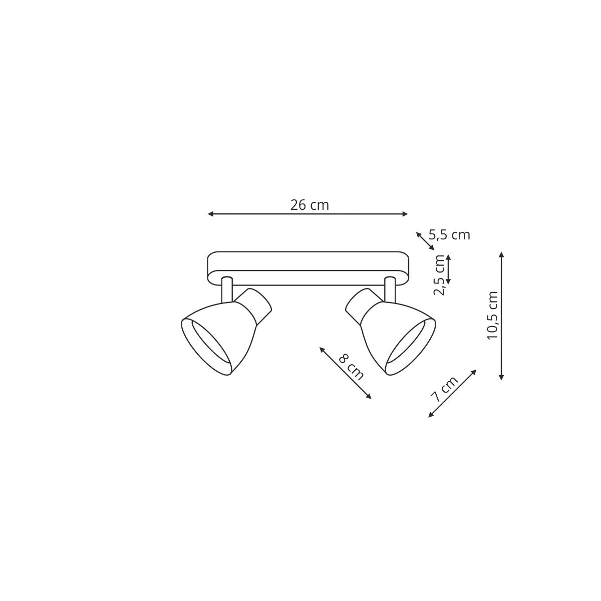 Light Prestige LP-9523/2WS BK Dravo 2 spot czarny 2xGU10