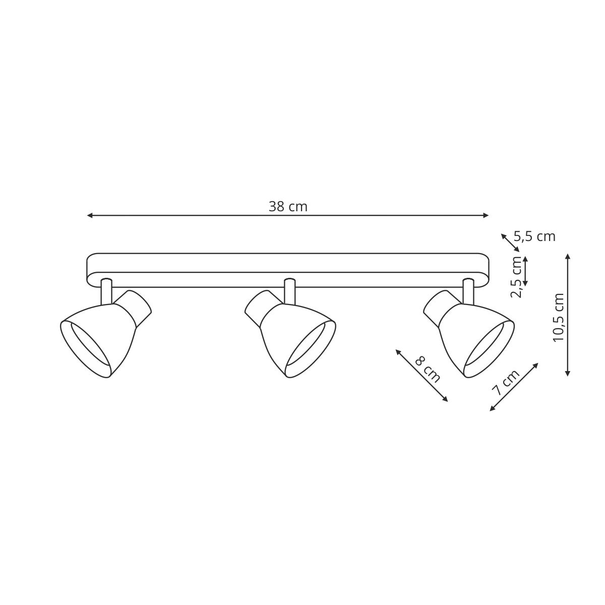 Light Prestige LP-9523/3WS BK Dravo 3 spot czarny 3xGU10