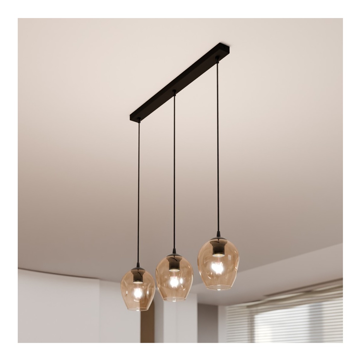 Emibig ISTAR 3 BL MIODOWY EM677/3 kolor czarny z kategorii lampy wiszące