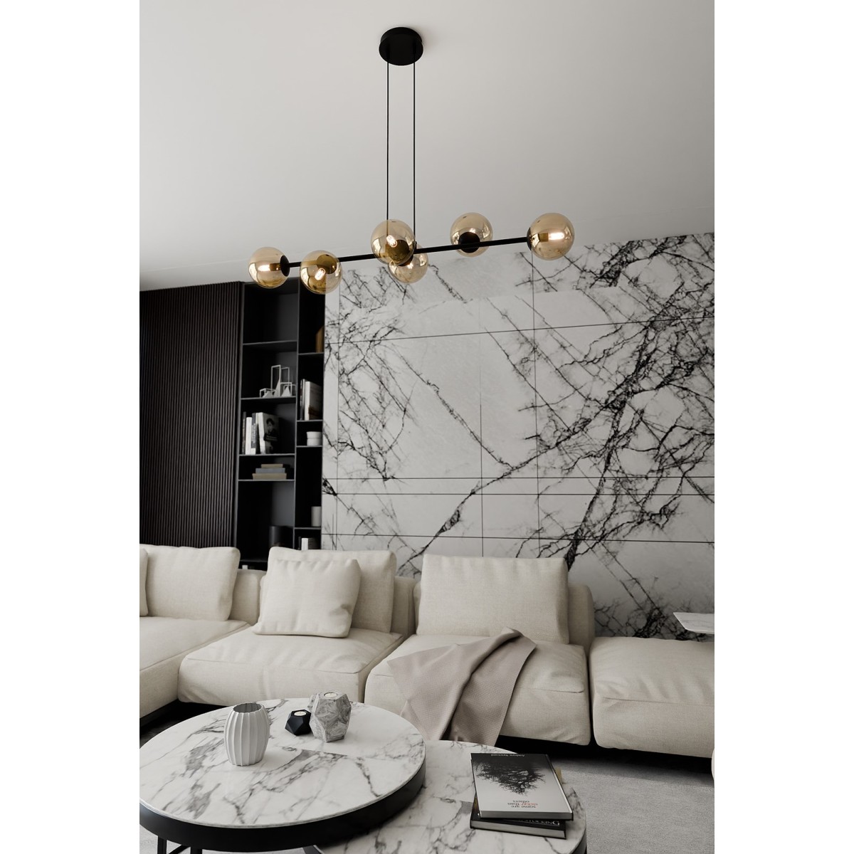 Emibig ROSSI 6 BL MIODOWY EM876/6 kolor czarny z kategorii lampy wiszące