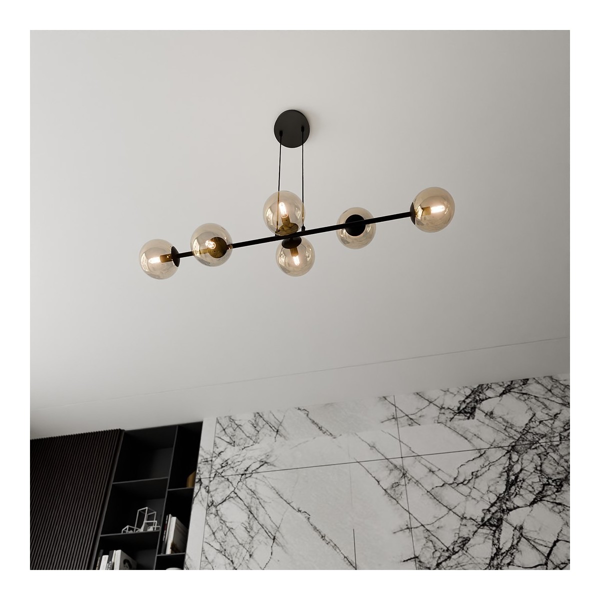 Emibig ROSSI 6 BL MIODOWY EM876/6 kolor czarny z kategorii lampy wiszące