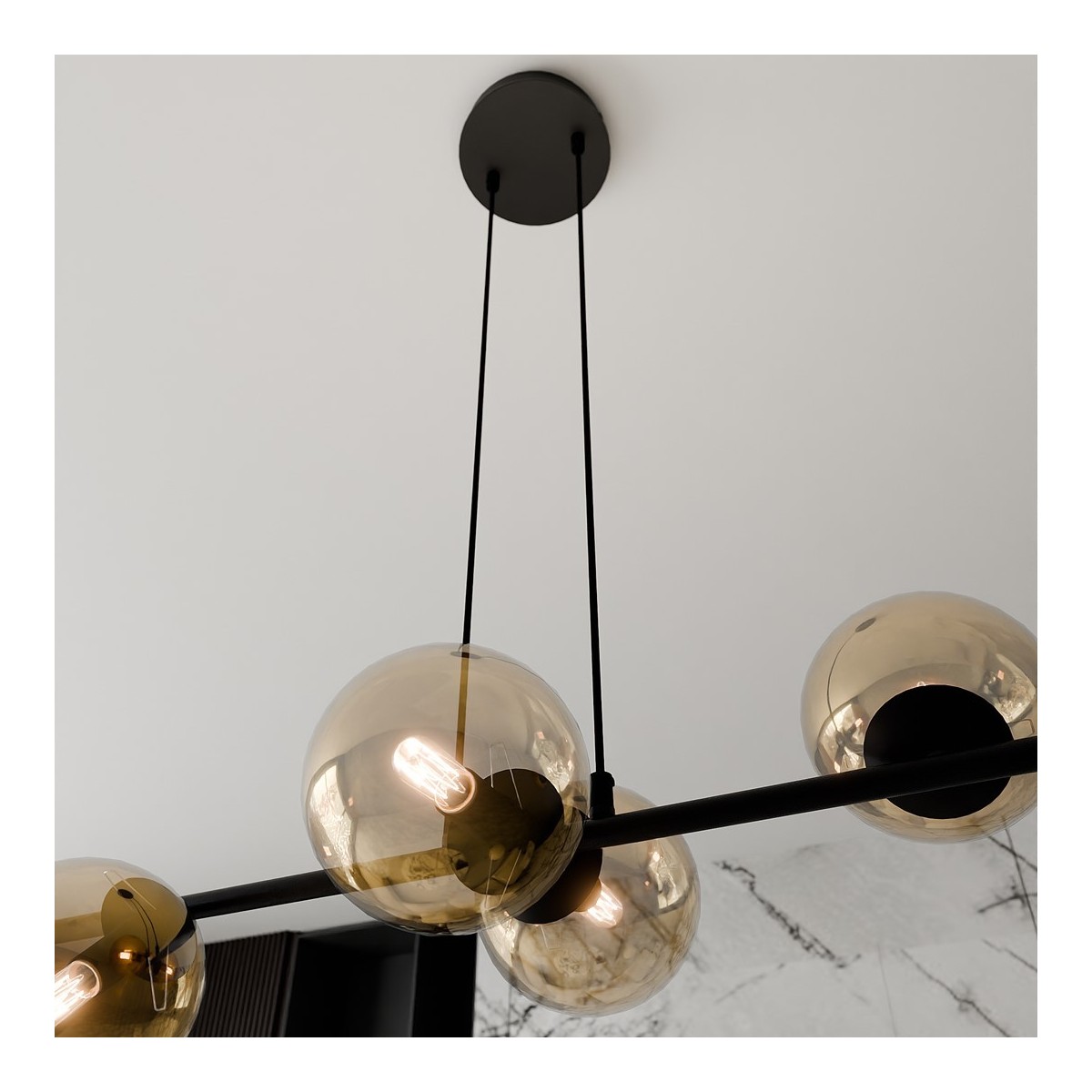 Emibig ROSSI 6 BL MIODOWY EM876/6 kolor czarny z kategorii lampy wiszące